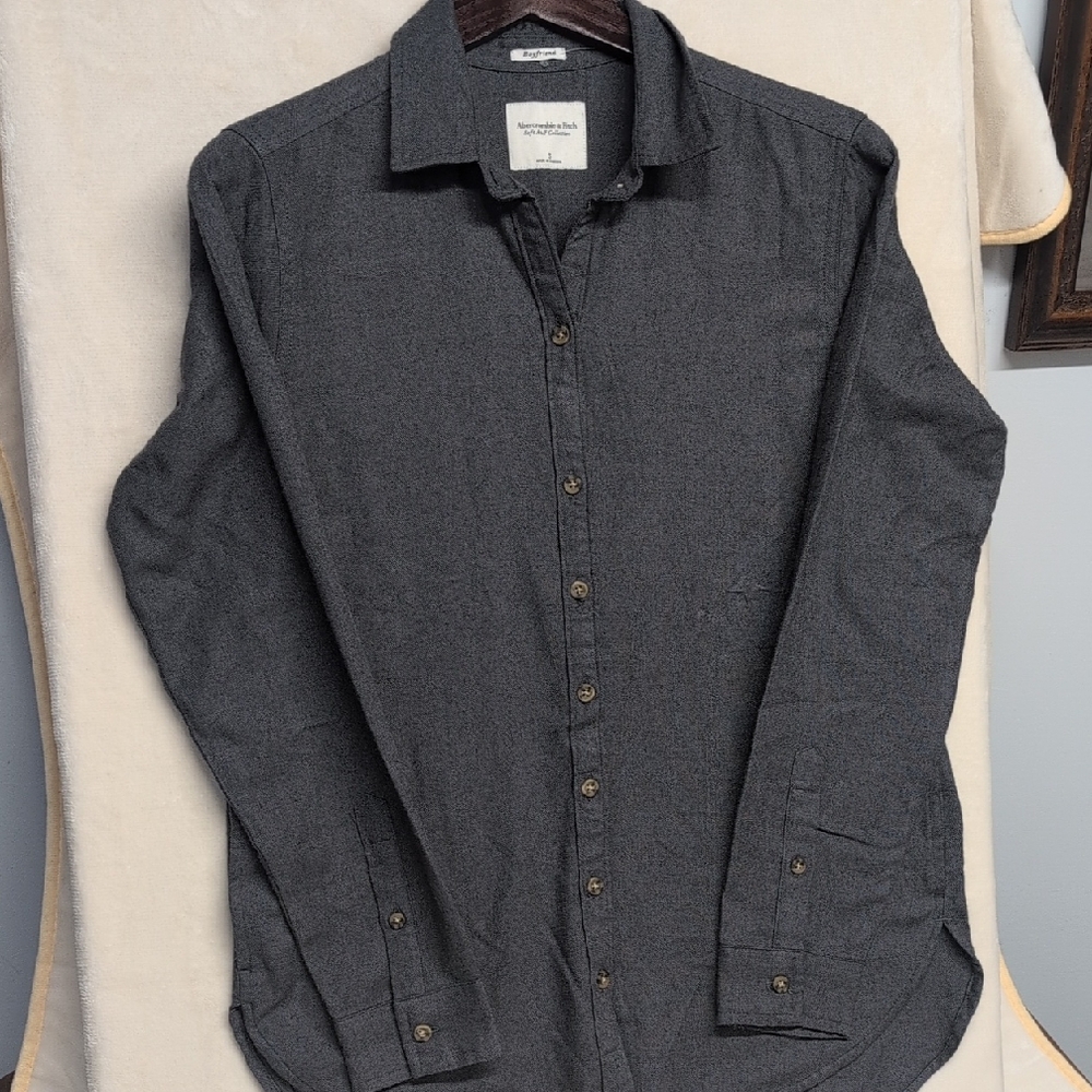 Abercrombie & Fitch Boyfriend Long Sleeve Button Up / soft A&f